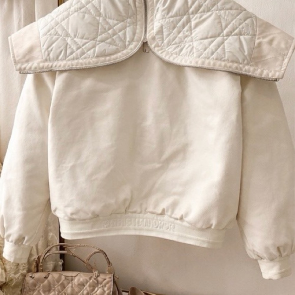 Dior Ivory Quilted Bomber Jacket - Picture 2 of 2